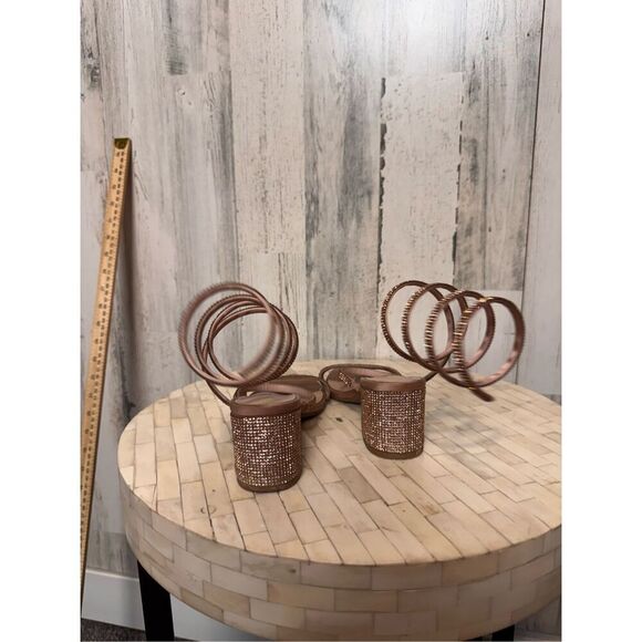 Windsor Cue The Glamour Satin Rhinestone Sprial Heels - Picture 4 of 6